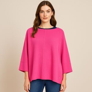 Juicy Couture Pink Knit‎ Cashmere Sweater Wrap Cape Poncho Soft Cozy Bateau S